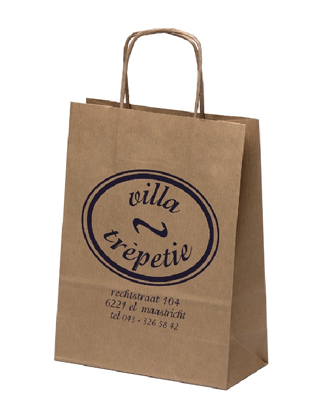 Papieren draagtassen met gedraaide koorden